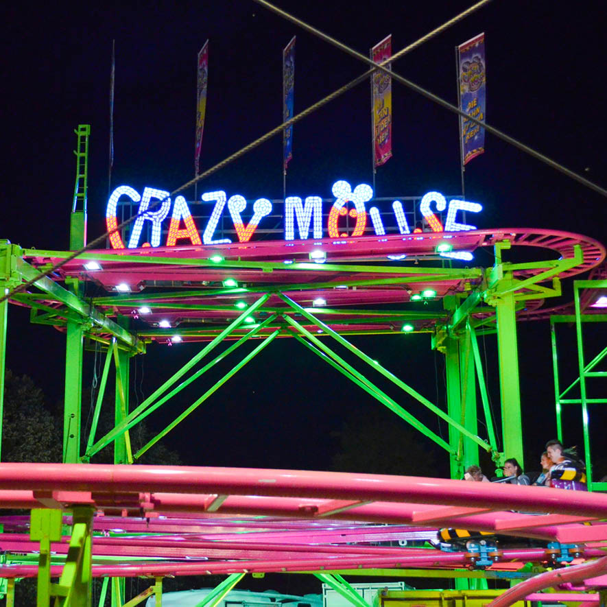 Ulmer Volksfest 2018 Crazy Mouse Achterbahn